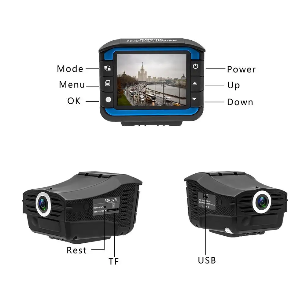  2 In 1 Anti Laser Auto Radar Detektor Dash Cam Auto DVR Kamera Recorder 140 Grad Dashcam HD 720 P e