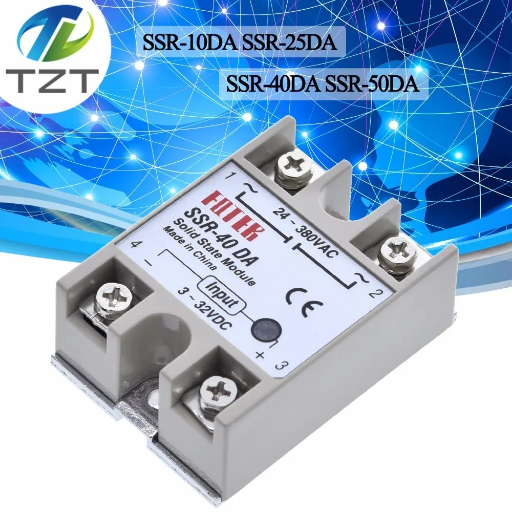 

Solid state Relay SSR-10DA SSR-25DA SSR-40DA SSR-50DA 10A 25A 40A 50A actually 3-32V DC TO 24-380V AC SSR 10DA 25DA 40DA 50DA