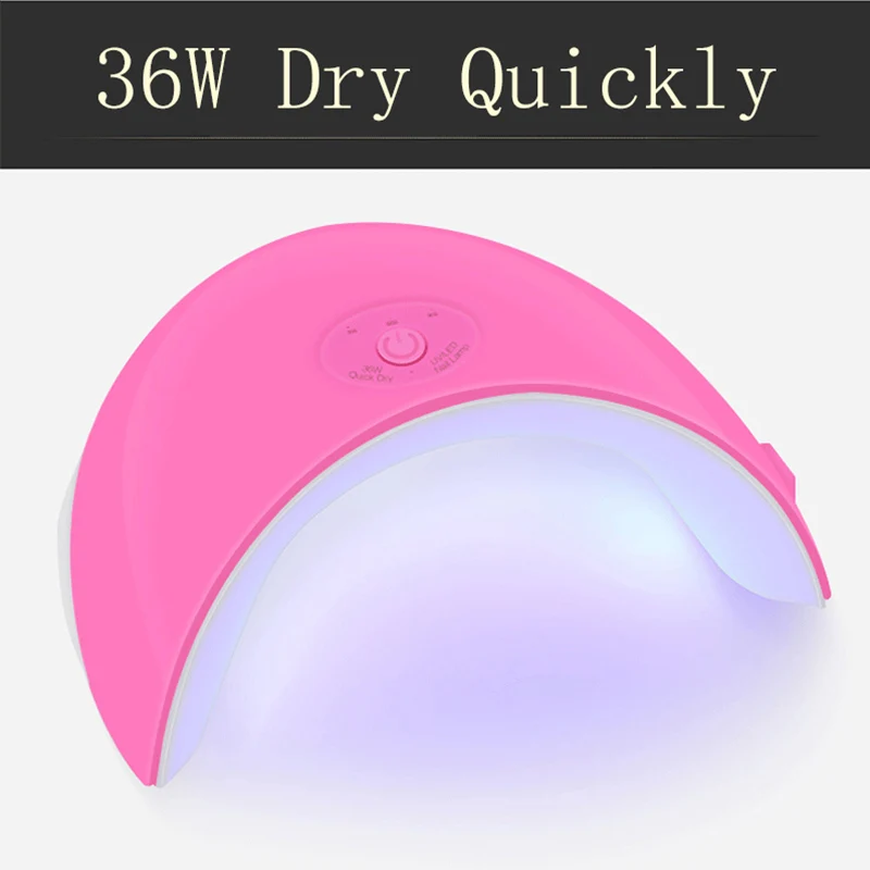 WiRinef 36w Nail Dryer Curing UV Lamp Pink LED Can Cure Nail Gel