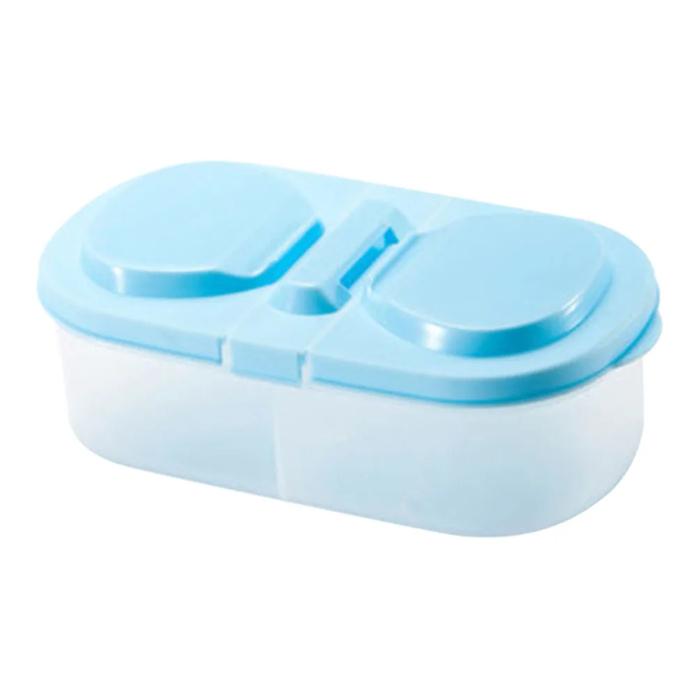

1 Pcs Storage Box Case Container Double Compartment Durable Kitchen Food Cereal Grain Bean 669