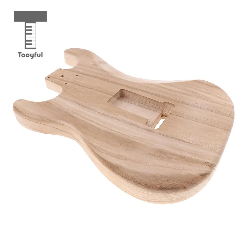 Tooyful Solid Wood Electric Guitar Replacement Unfinished Body Barrel Material for Strat ST Guitar DIY Parts