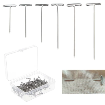 

100 Pcs T Pins Needle For Wig On Foam Head Style Head Sewing Hair Salon Tools