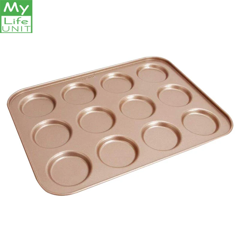 

MYLIFEUNIT 12-Cavity Nonstick Carbon stainless steel Whoopie Pie Pan Muffin Caps Baking Pan Kitchen baking tool
