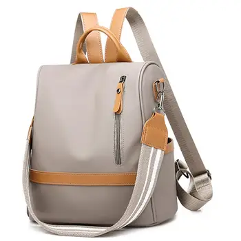 

Women Backpack 2021 Fashion Rucksack Multi-Function Nylon Zipper Solid Color Backpack Female Backpack Shoulders Bags #20