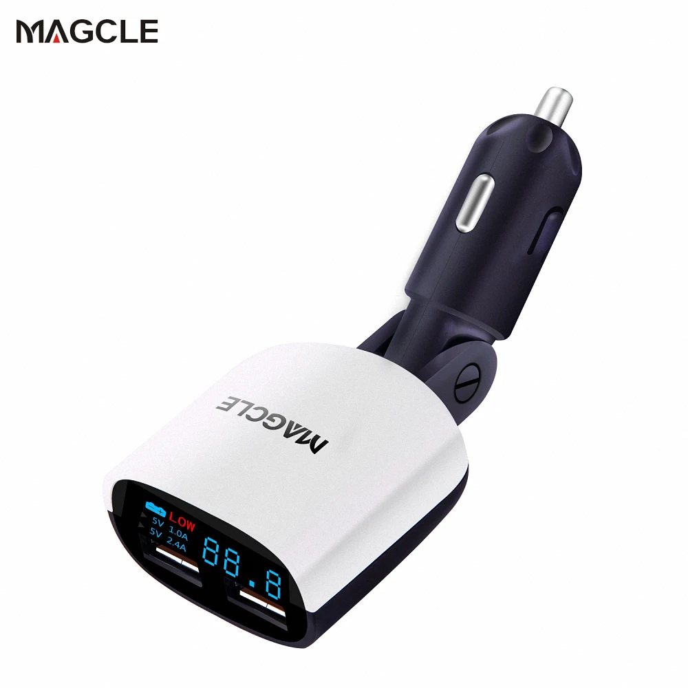 Автомобильное зарядное устройство с светодиодный USB портами и светодиодным