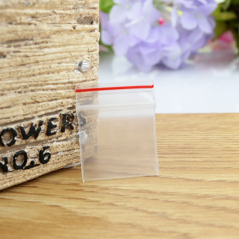 100PCS 2.2x2.5cm Thick Jewelry Ziplock Small Zip Zipped Lock Reclosable Plastic Poly Clear Bags