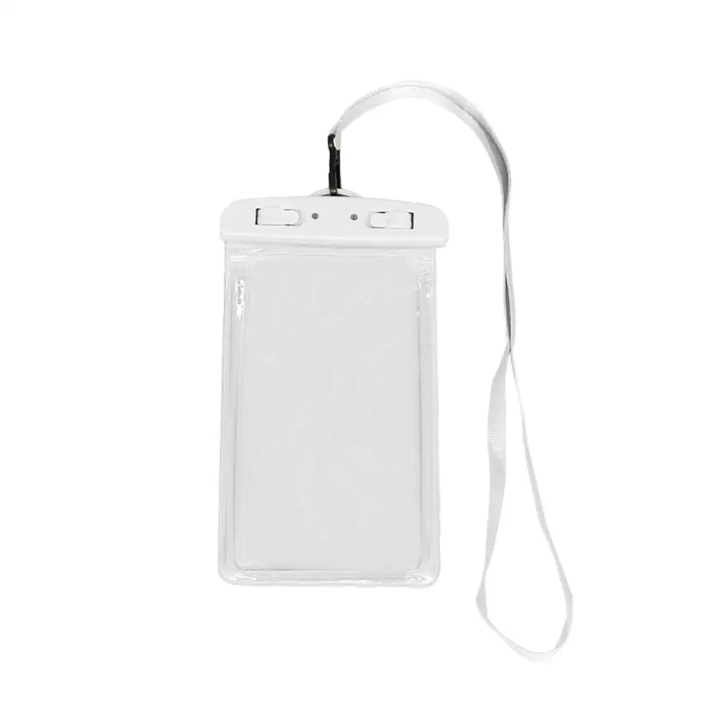 Наружный водонепроницаемый для телефона сумка, светящийся Универсальный мобильный чехол для телефона, с ремешком на шею, для плавания, серфинга, рыбалки, гребли - Цвет: white