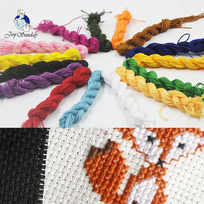 

JOY SUNDAY,10Pcs MixColors 1.2m Cross Stitch Cotton Sewing Skeins Craft Embroidery Thread Floss Kits DIY Sewing Thread Line