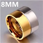 Классический золотой цвет двойной черный обод кольцо титановое кольцо для мужчин и женщин 6 мм Размер 6-12 подарок
