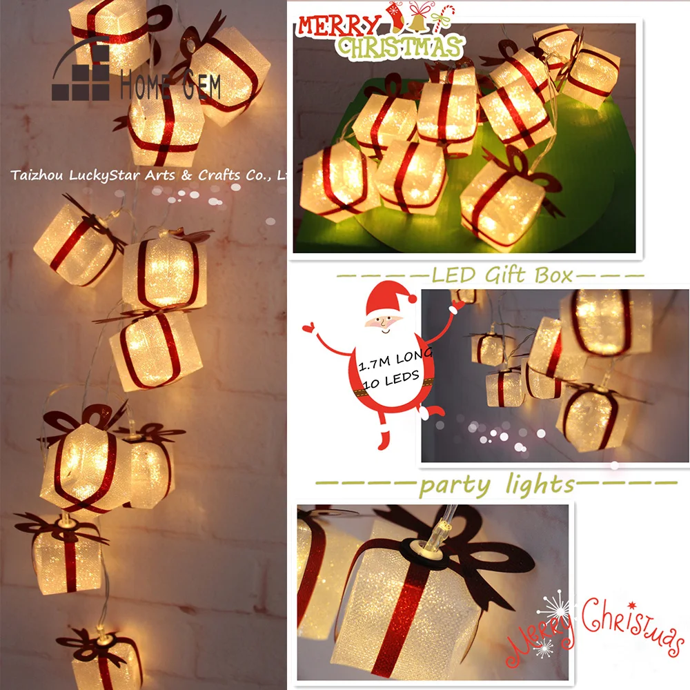 1.7M 10 LED string Gift Box Christmas Holiday Lighting Party Lights
