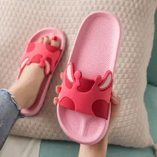 Slippers Women Summer Home Female Shoes Soft Bottom Bathroom Non-slip Woman Sandals Slippers Cute Cartoon Cow Indoor Shoes Girl women summer non slip bathroom slippers female indoor home soft bottom slippers unisex lovers couples slipper gifts