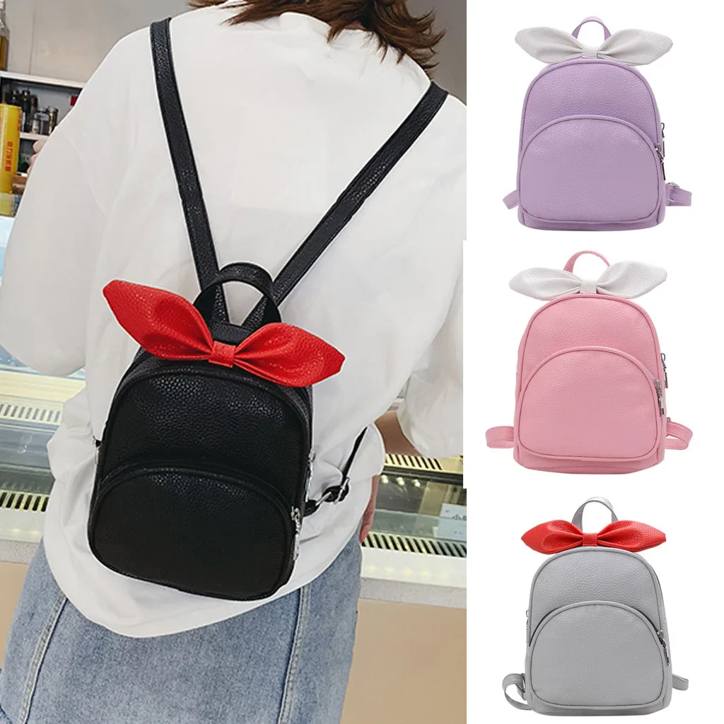 

Coneed Little Girl Cute Wind Backpack Fashion Solid Color Wild Cute Butterfly Backpack Casual Student Bag2019 mar25 p30