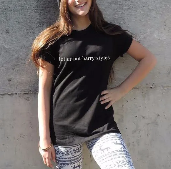Модная одежда женская футболка с надписью Lol ur not harry|tees women|casual teefashion tees |