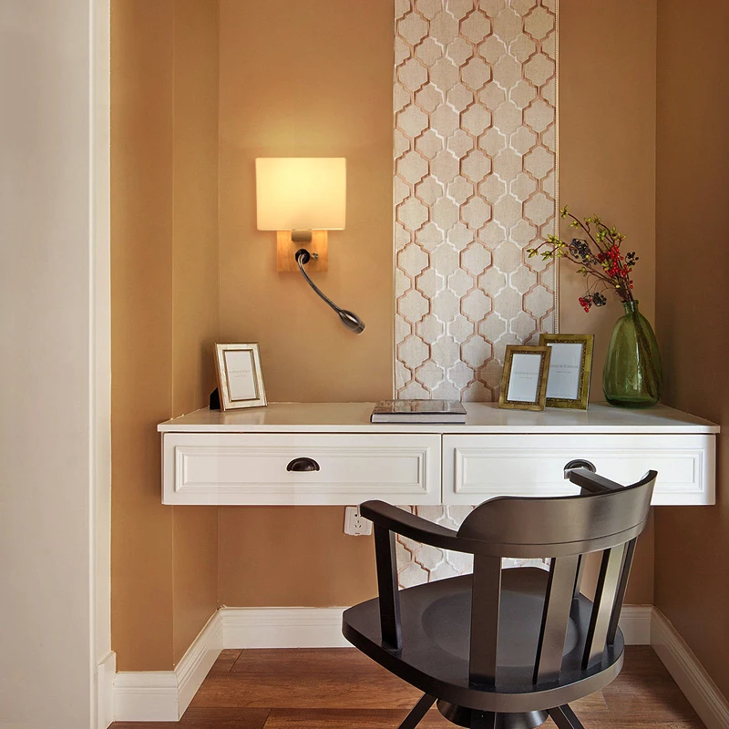 

Modern minimalist creative living room bedroom bedside reading night light staircase aisle solid wood art wall LED wall lamp