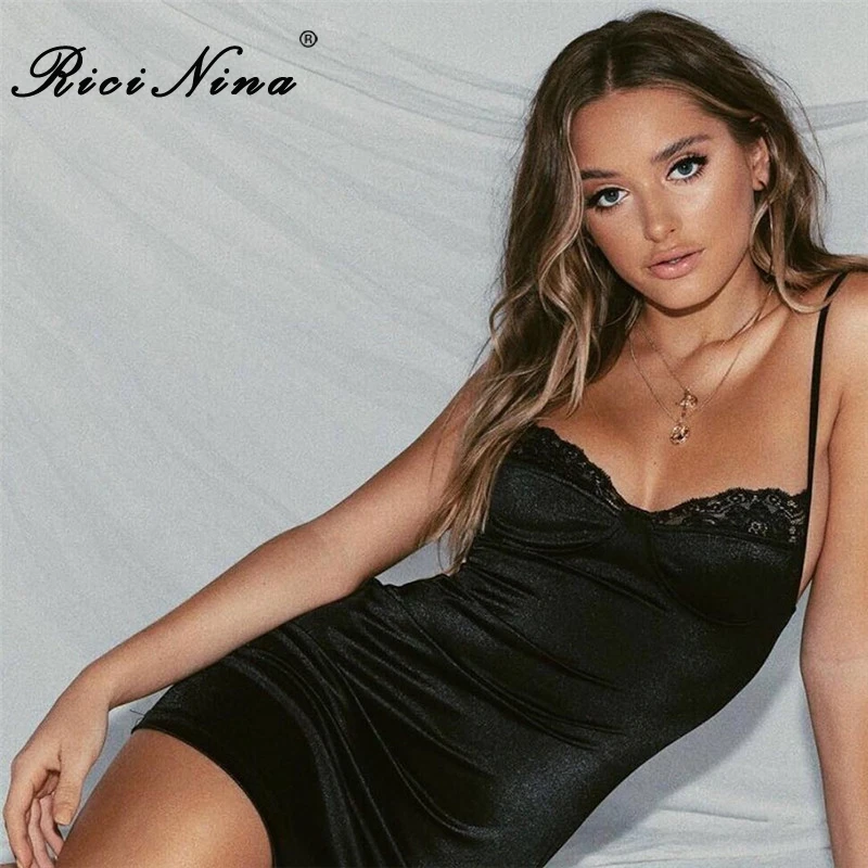 RICININA Fashion Women Dress Woman Summer V-Neck Spaghetti Strap Sexy Bodycon Lace Dress Ladies Club Party Mini Dresses Vestidos RICININA Fashion Women Dress Woman Summer V-Neck Spaghetti Strap Sexy Bodycon Lace Dress Ladies Club Party Mini Dresses Vestidos