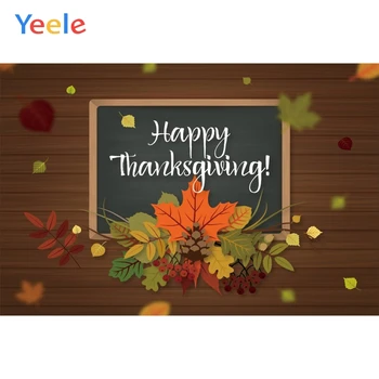 

Yeele Wooden Board Grape Leaves Fruit Thanksgiving Photography Backgrounds Customized Photographic Backdrops for Photo Studio