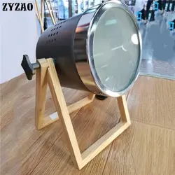 Американская Ретро креативная настольная лампа вращающийся прожектор деревянный светодиодный настольный светильник для спальни