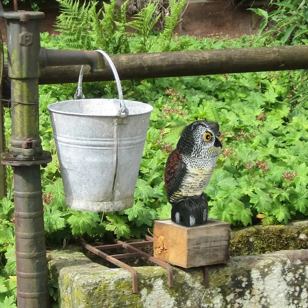 

Bird Pest Control Products Scarecrow Owl Decoy Motion-Activated Pest Deterrent Repellent H99F
