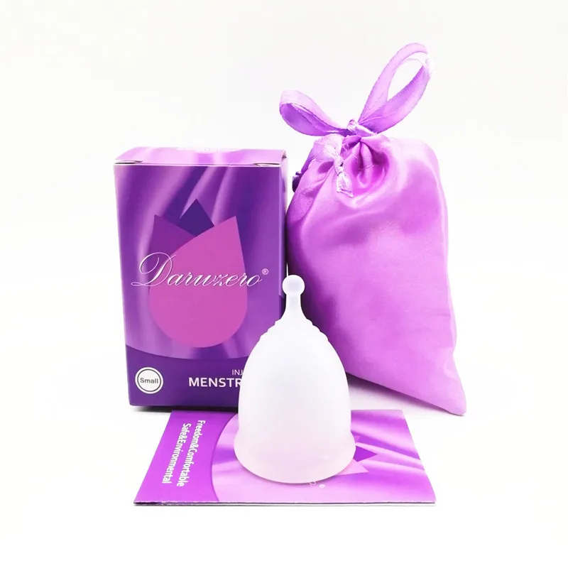 

Silicone Menstrual Cup With Round Handle Abrasive Surface Leakproof Cup Folding Cleaning Cup Tampon Sliver For Sanitary Napkin