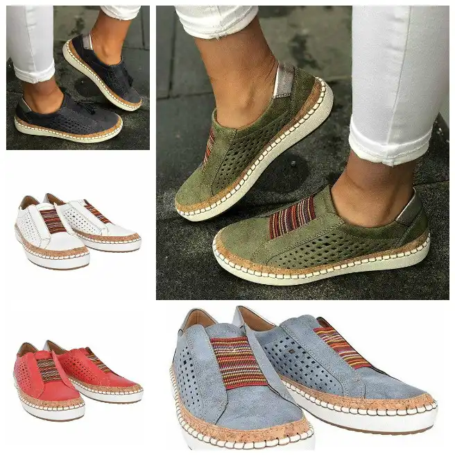 slide hollow out round toe sneakers