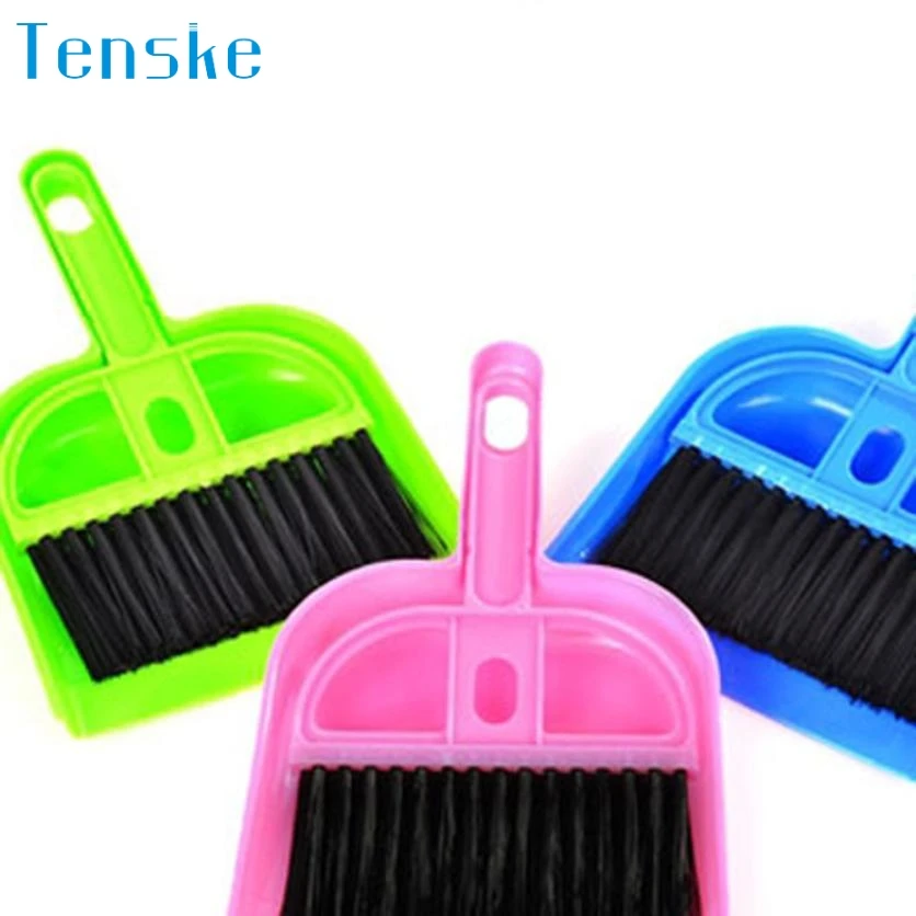 E25 June 2 Mini Desktop Sweep Cleaning Brush Small Broom Dustpan Setin