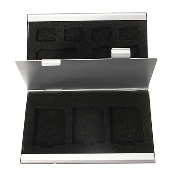 12SD Aluminum Micro Memory Card Box For TF SD MMCin Memory Card Cases