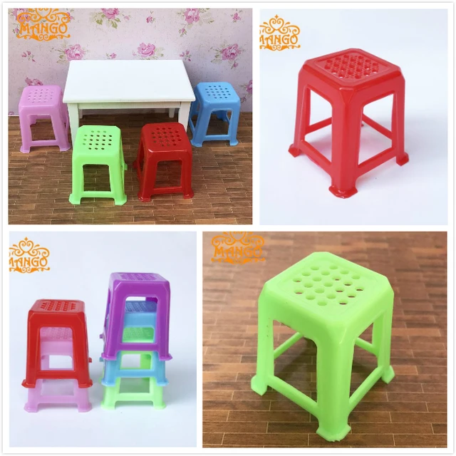 Special Price 1/12 Dollhouse Dining Room Furniture Plastic chairs stool Multicolored classic toys Special Price 1/12 Dollhouse Dining Room Furniture Plastic chairs stool Multicolored classic toys