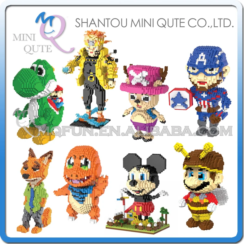 

Mini Qute HC Amine Huge cartoon Super Mario mouse Zootopia Nick Wilde Judy Hopps building block cartoon model educational toy