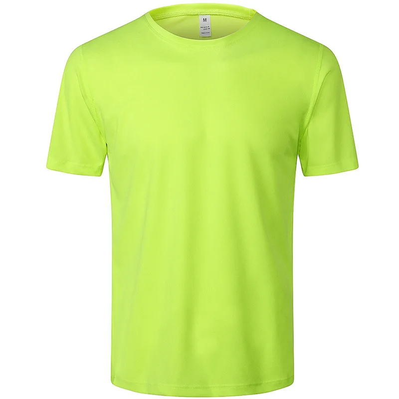 Новые мужские футболки с коротким рукавом, тренировочная спортивная блузка для тренажерного зала, облегающая футболка для бега, эластичные дышащие быстросохнущие футболки - Цвет: Зеленый