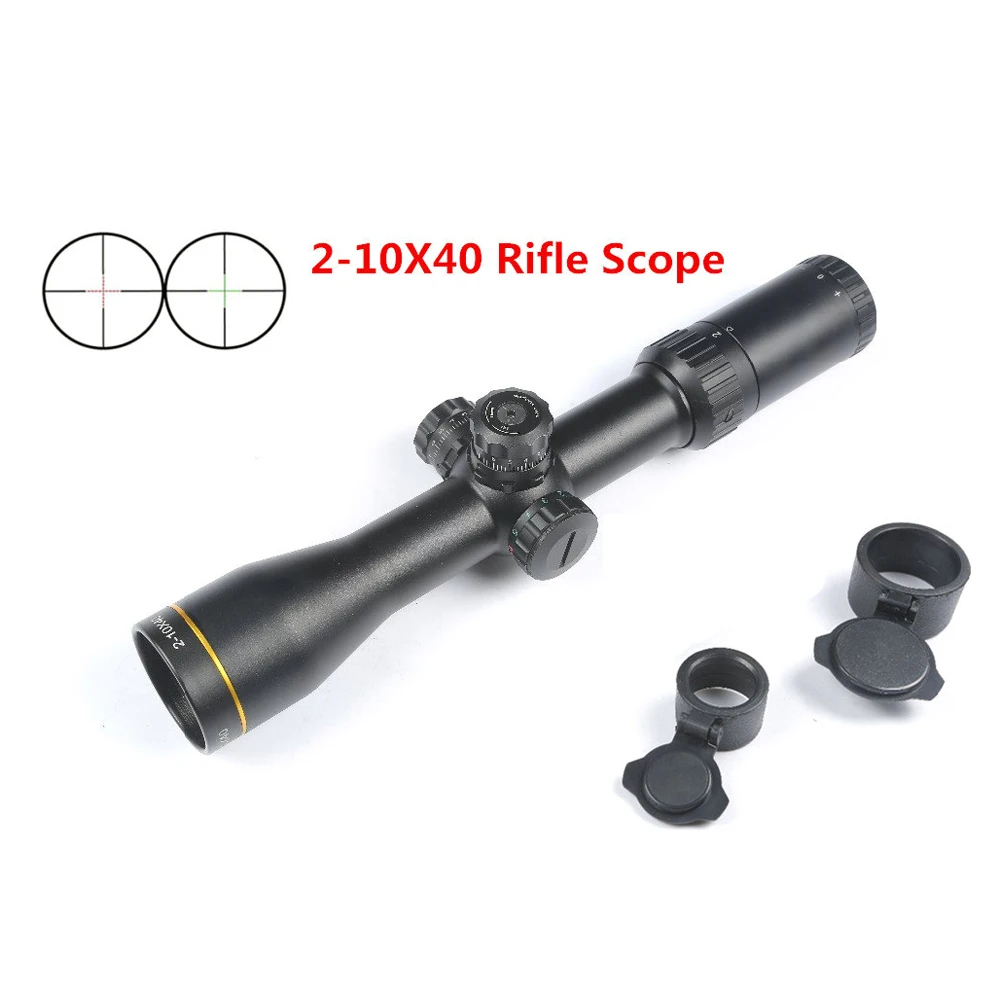 Охотничий прицел 2-10X40 Красный Зеленый Подсветка сетка Mil-dot Scope Air Rifle Sight Caza Mira Para