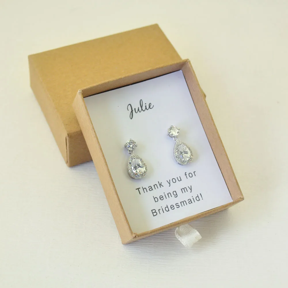

Personalized Gift for Bridesmaid,Bridesmaid Earrings,Custom Earrings for her,Best Fridens Sisters Gift,Wedding Gift