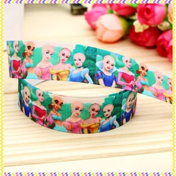 

7/8'' Free shipping cancer princess printed grosgrain ribbon hairbow headwear party decoration diy wholesale OEM 22mm P4594