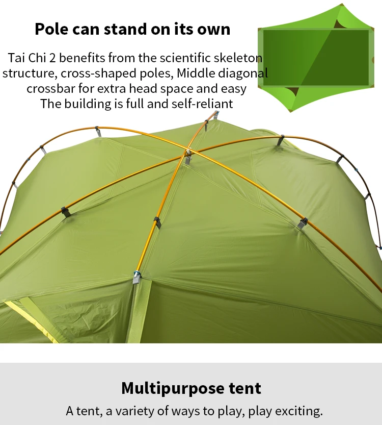 3F UL Шестерни Taiji2 15D силиконовое покрытие 2 человек 3 сезон/4 сезона Сверхлегкий Палатка и брезент с соответствующими земли простыни