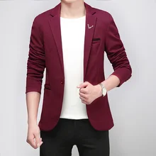 Весна и осень мужской s одна застежка Повседневный приталенный Блейзер мужской свадебный пиджак мужской костюм, пиджак