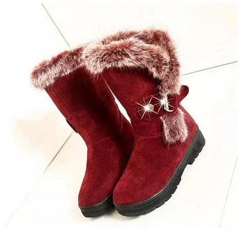 

Platform Boots non-slip Snow Boots Winter Shoes Plus Velvet Buckle Women Boots Nice Round Botines Mujer Z211