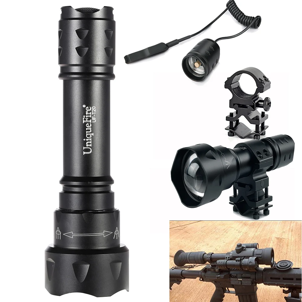 UniqueFire UF T20 IR 850NM Flashlight Night Vision Infrared Lamp Torch 3 Modes Adjustable
