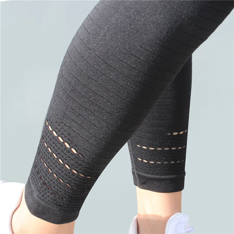 Colorvalue Super Stretchy Seamless Sport Fitness Leggings Women Tummy Control Gym Workout Pants Hollow Out Nylon Athletic Tights