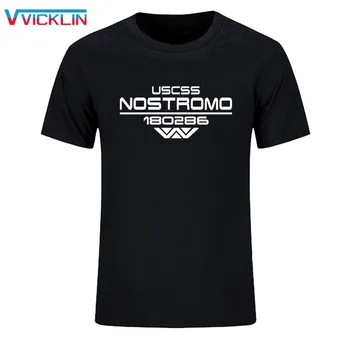 

USCSS Nostromo Alien Weyland Yutani Print T-Shirt Men's Cotton Short Sleeve O-neck Tops Summer Plus Size Streetwear