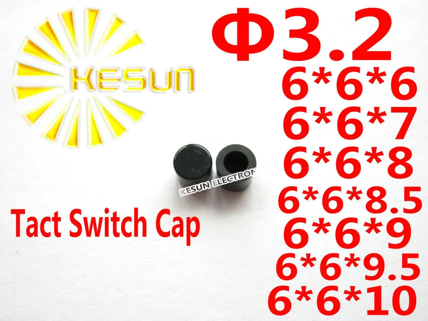 

FREE SHIPPING 100PCS BLACK Cap For 6X6 Tact Switch Push button Switch Micro Switch