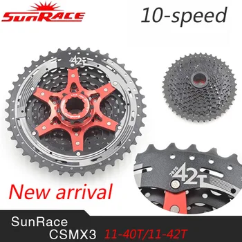 

SunRace CSMX3 10 Speed MTB Bike Cassette Freewheel Wide Ratio Bicycle Mtb Freewheel Cassette 11-40T/11-42T