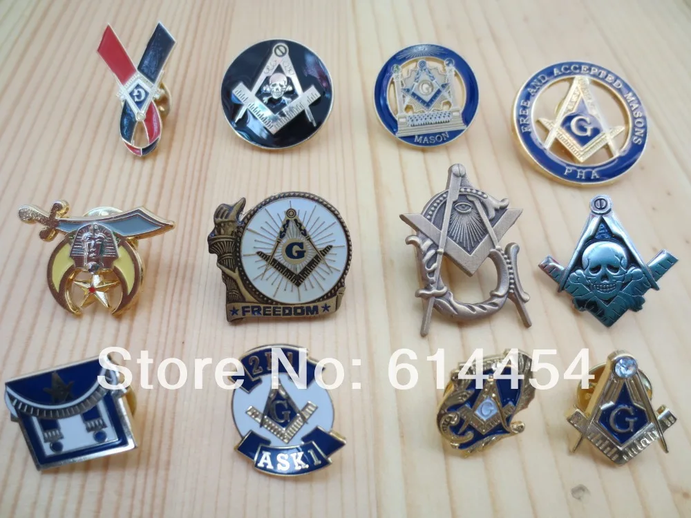 

Hot ! Lot of 12 PCS Different Masonic Lapel Pins Badge Mason Freemason B4