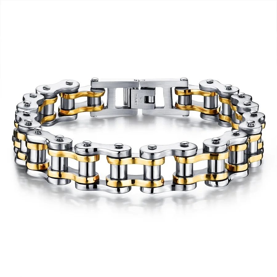 

Biker 316L Stainless Steel Mens Bracelet Fashion Sports Jewelry Bike Bicycle Chain Link Bracelet Casual Jewellery GS781