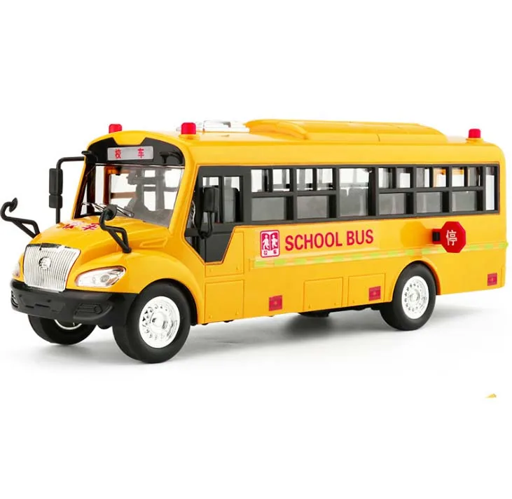 Buy 124 Car Toy Sound and Light School Yellow Bus Model Car Toys Diecast Metal