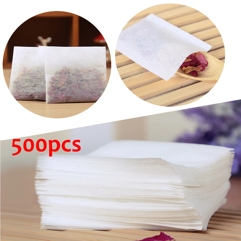 

500pcs Empty Teabags Heat Seal Filter Pepper Herb Loose Tea Bags 5.5x6.2cm