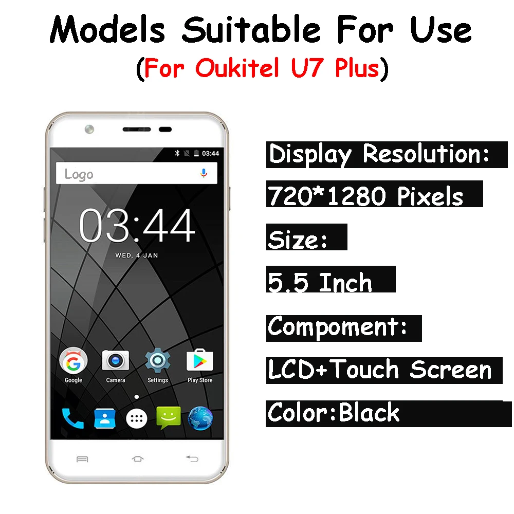 Для Oukitel U7 Plus ЖК дисплей и сенсорный экран в сборе мобильный телефон аксессуары
