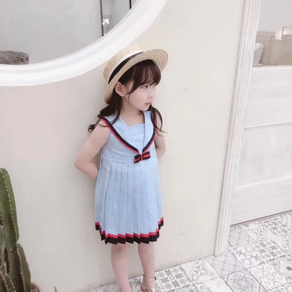 

Girls Blue Solid Dress For Girls Formal Cusual Dresses Party Dress costume for Children Girls Clothing in 20th of January
