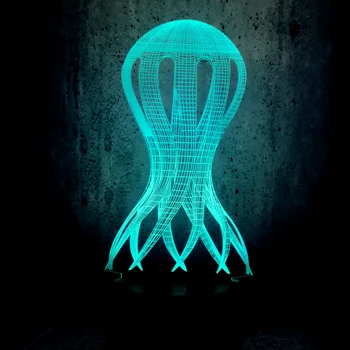 

Jellyfish Squid Octopus 3D Lamp Kawaii Kid Night Light RGB LED Bulb Luminaria Christmas Decoration For Home Battery TOYS Table