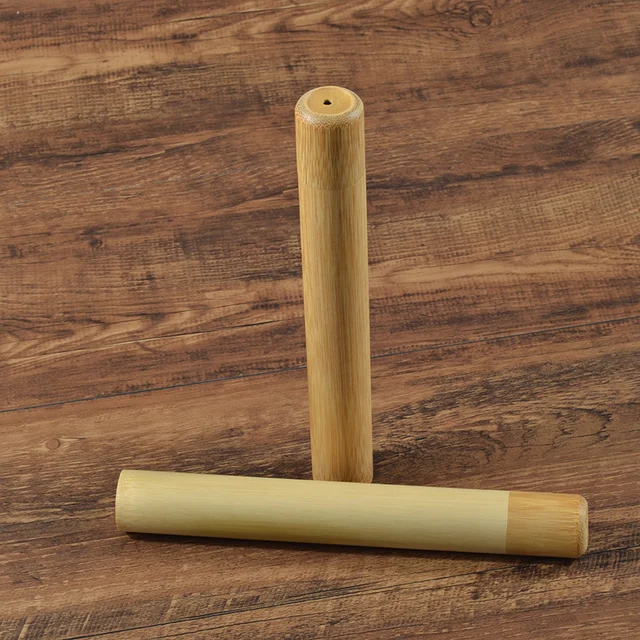 Natural bamboo case eco friendly Toothbrush Bamboo Tube 8.3 inch For Toothbrush Case Hand made Toothbrush accessories 1
