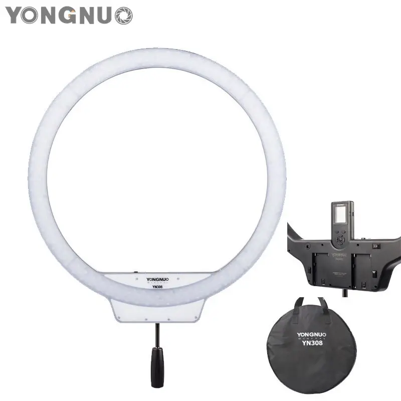 

YONGNUO YN308 LED Flashlight Colour Temperature 3200K-5500K Camera Photo/Studio/Phone/Video Photography Ring Light Lamp