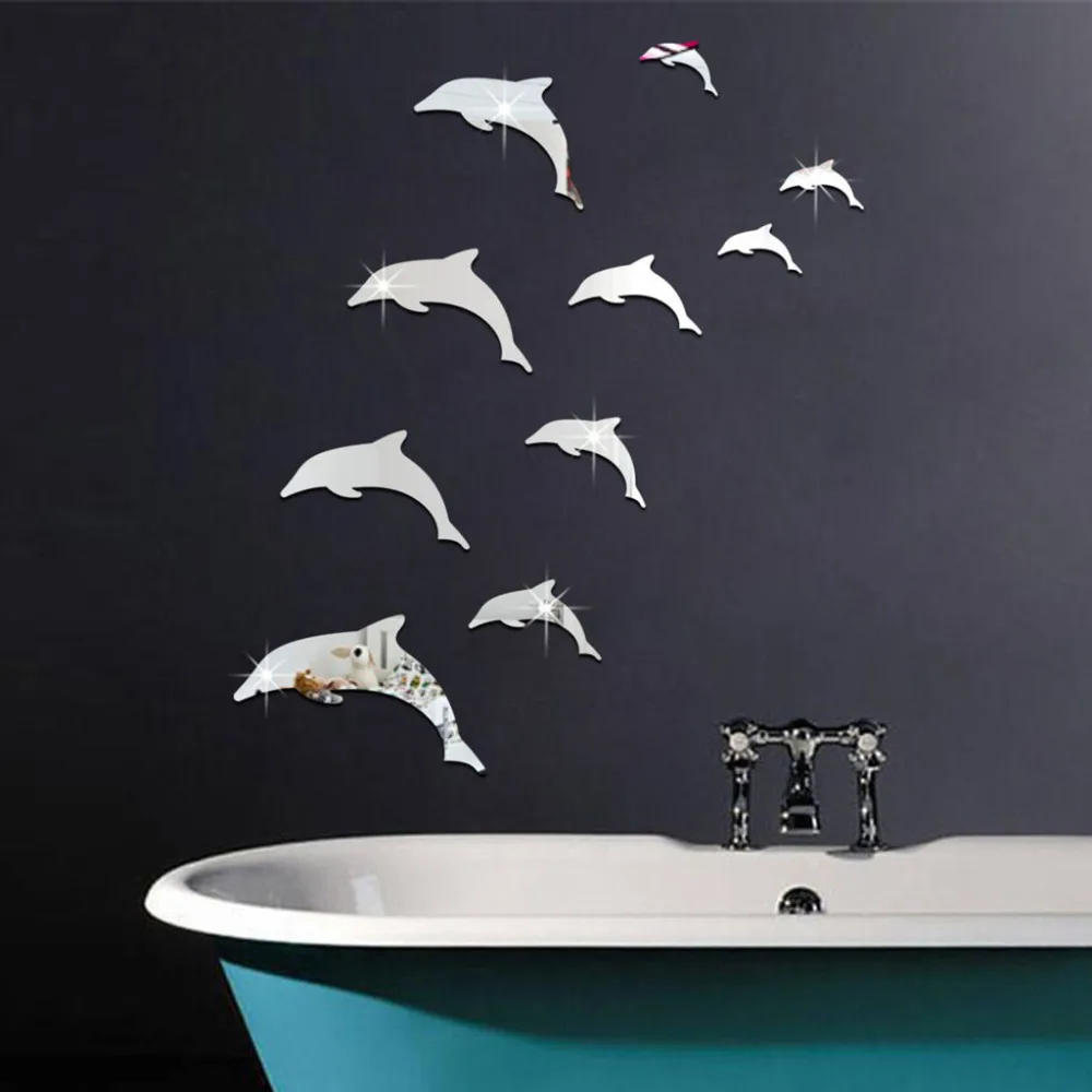 Наклейка на стену Dolphin акриловая с эффектом зеркала|Наклейки стену| |